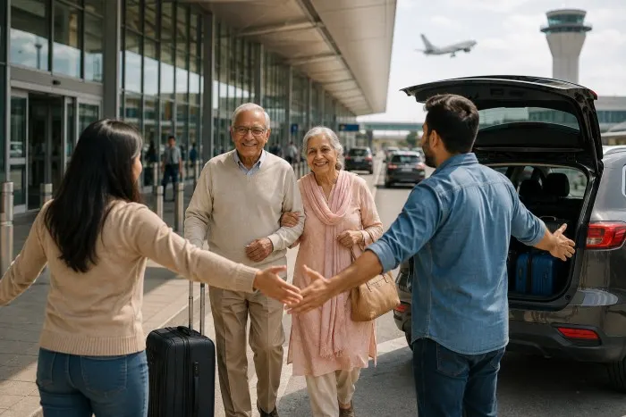 stress free airport pickup elderly parents