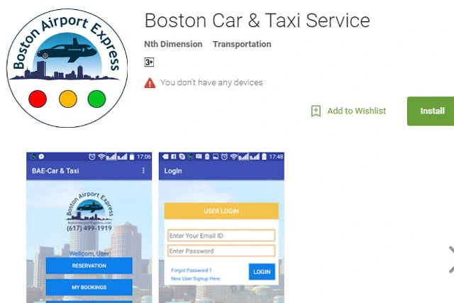 Boston airport express app